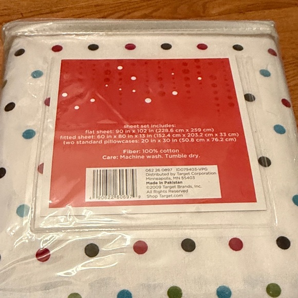 Polka Dot Flannel Queen Sheet Set NEW! - Picture 6 of 8